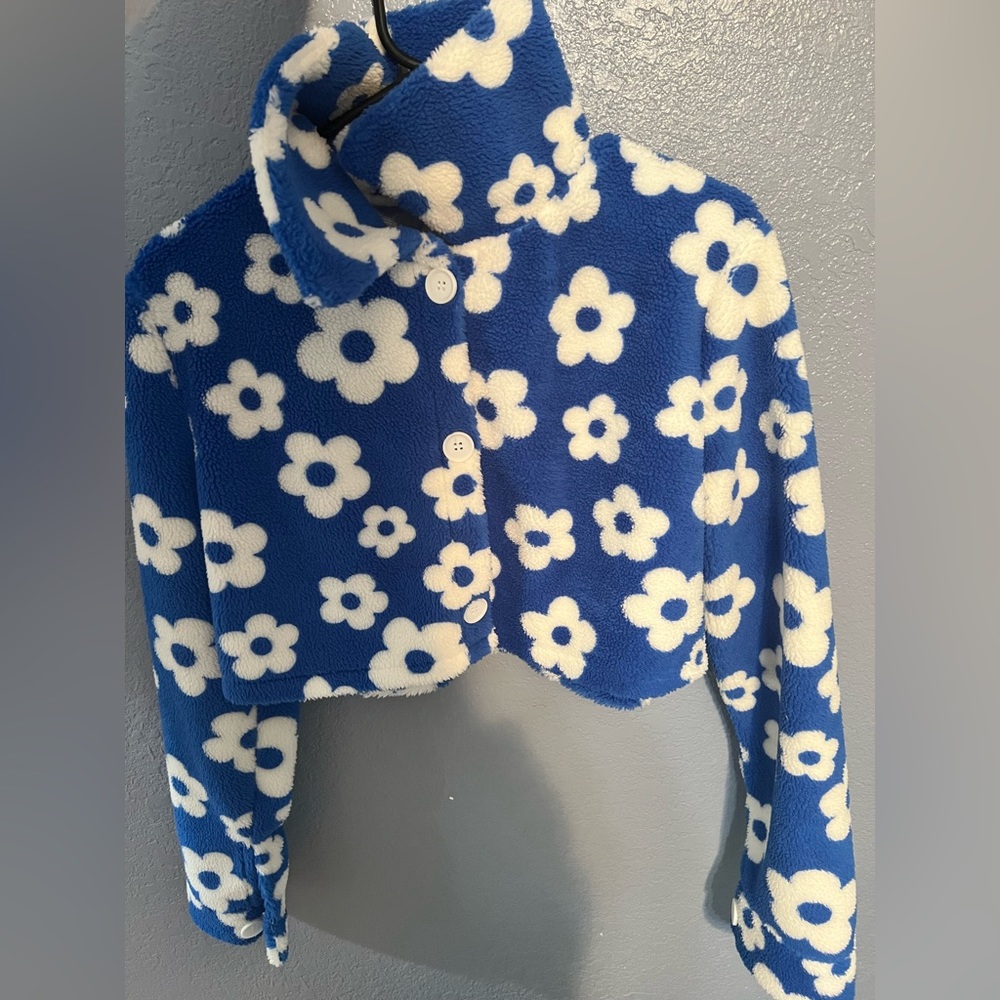 Teddy Jacket Blue with white flowers